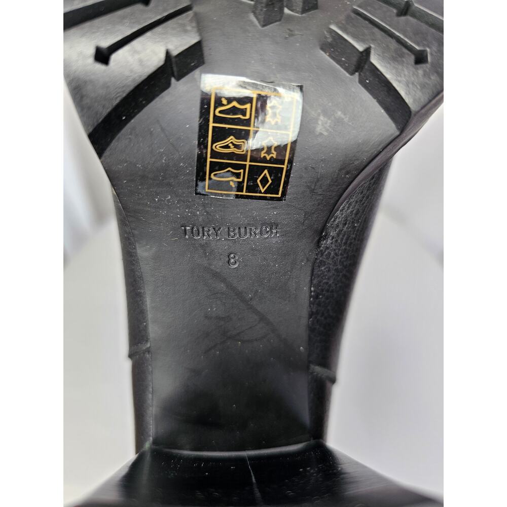 Tory Burch Carson Lug 70 MM Sole High Heel Bootie Boots Size 8 Black NWT - Picture 10 of 12